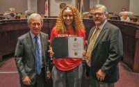 Fort Erie Mayor Wayne Redekop with Amelia Sow and Coun. Darren Flagg